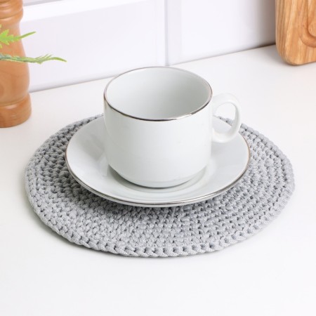Napkin, d = 25 cm, polyester fiber, gray-1