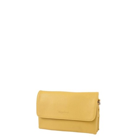 Bag Messenger claim. Kozha, valve department, yellow color 26x7x16.5cm