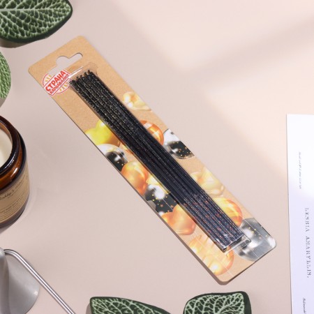 A set of candles in the cake, 6 pieces "Shine", yellow with black, 17 cm-4