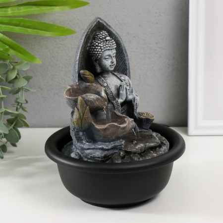 The desktop fountain from the network, the backlight "Buddha in lotuses" 16x16x19 cm-1