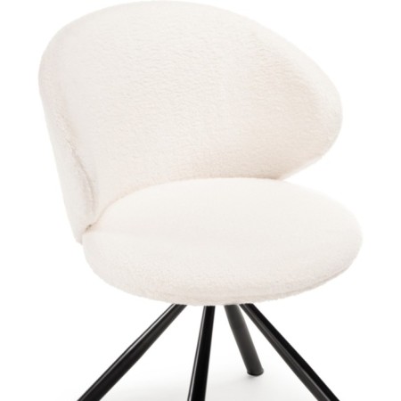 Solomon stool on the Solomon Metal Carcass, Metal/Building Fabric, Black/White 67x67x80 cm-5