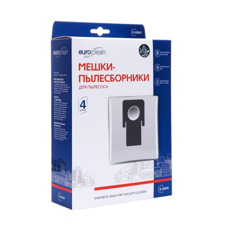 E-09/4 EuroClean bag synthetic for a vacuum cleaner, 4 pcs