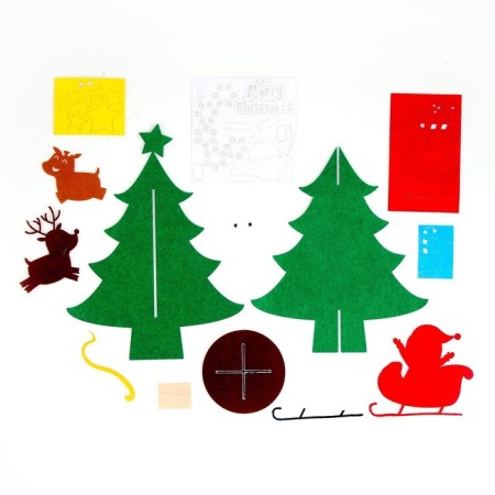 Set for creativity "Christmas tree with Santa Claus in a sleigh" adhesive decorations-2