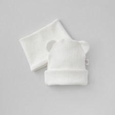Kinderlitto Piccolino Kinderlitto kit, 2 items: hat, snood, age 0-3 months, color sugar