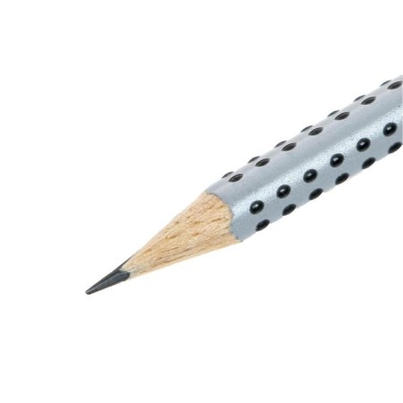 Black-granographic pencil Faber-Castell Grip 2001 B Professional, three-sided case, massage checkers-1