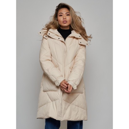 Coat insulated winter female, size 46, beige color-10