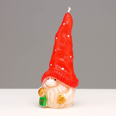 Spend of decorative "Fairytale Dwarf", 5.2x5.8x13.2 cm, red-4