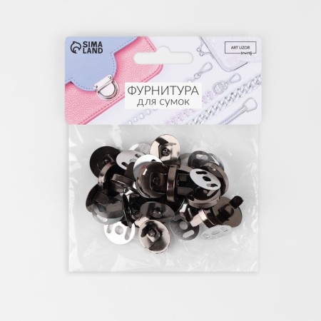 Magnetic buttons, d = 14 mm, 10 pcs, black color-2