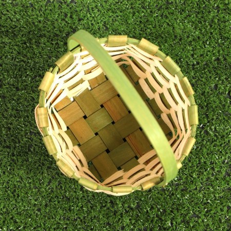 Wicker basket, green, 16.5 × 9.5 × 20 cm, veneer-2