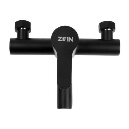 Bath mixer Zein Z2649F, short spout, shower set, stainless steel, black-5