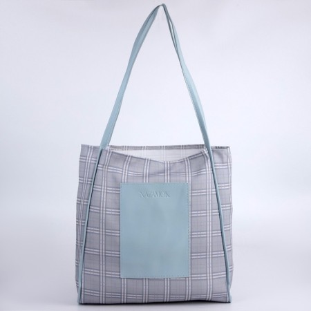 Bag - Shoper with a patch Nazamok Gray, 40 × 38 × 7 cm-2