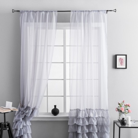 Set of curtains "Noah", size 2x145x270 cm, color gray color-1