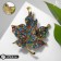 Brooch "Mine Leaf" Gemstone, color in black gold