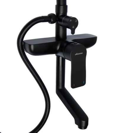 Showing system Accoona A83207F, single -leaf, pour 141 mm, tropical shower, watering can, black-4