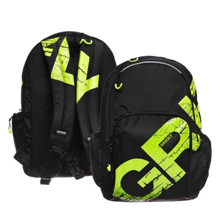 Youth backpack 42 x 32 x 22 cm, Grizzly, ergonomic back, laptop department, black