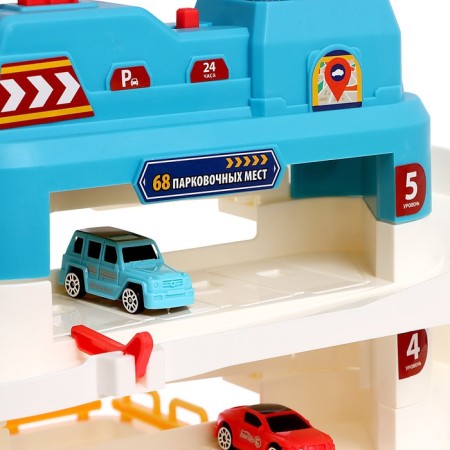 Parking "City", with an elevator, 5 levels, 8 cars, light and sound effects-7