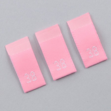 Textile strip "38", 4.6 x 1.1 cm, pink color-1