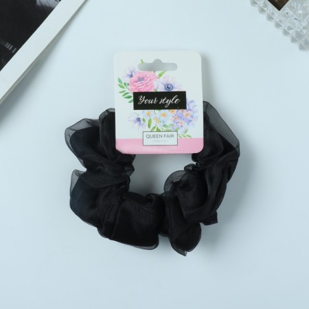 Hair elastic band "Orbit" Classic grace, 10 cm, black-1
