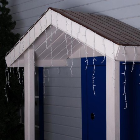 Garland "fringe" 4 × 0.6 m, IP44, white thread, 180 LED, white glow, white flicker, 220 V-1