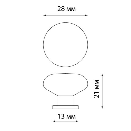 Ручка кнопка ТУНДРА PK036BL, черная, 8 шт TMP-8