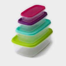A set of containers for storage of the shares “Rainbow”, 4 pcs: 19 × 12, 16 × 9, 14 × 7, 12.5 × 5.5 cm, color mix