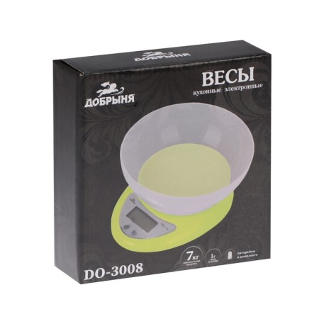 Libra Kitchen "Dobrynya" do-3008, electronic, up to 7 kg, light green-8