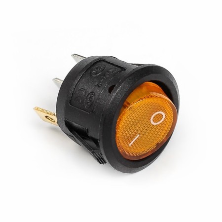 Keyboard switch with backlight, diameter 23 mm, yellow
