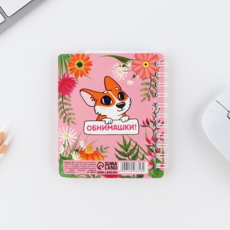 Notepad with A7 separator, 40 liters "March 8, Corgi"-6