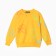 Sweatshirt for a boy, dark yellow/dino color, height 110 cm
