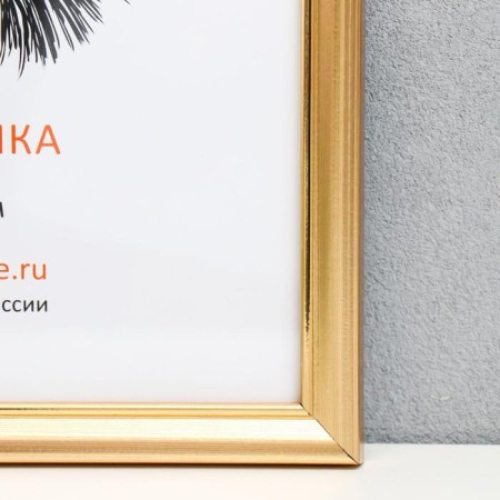 Photo frame plastic 21x30 cm, gold (plastic screen)-1