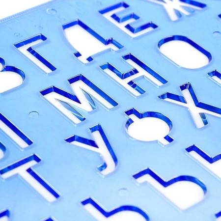 Stencil of letters and numbers, mix-6