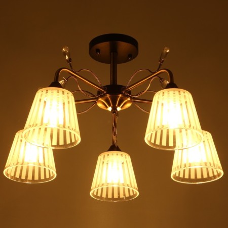 Chandelier "Charlene" 5he27 40w Black-Latun 51x51x29 cm Bayerlux-2
