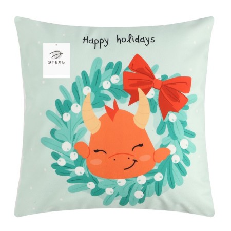 Czech on the pillow Ethel "Happy Holidys" 40x40 cm, 100 p/e, velor-4