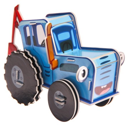 3D designer made of foam card, blue tractor, 2 sheets-4
