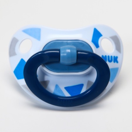 Orthodontic dummy nipple, silicone, from 6 months, in the container "Traigolniki"