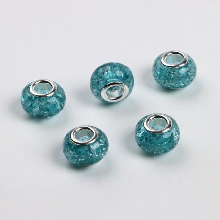 Busina "Sugar quartz", green color in silver-1