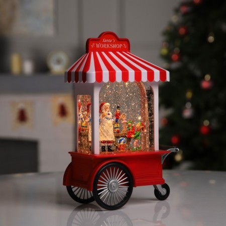 LED figure "Workshop Santa" 16.5 × 24 × 10 cm, plastic, AAX3 batteries (not in the kit), USB, glow warm white