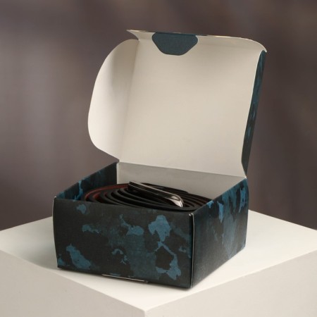 Male belt "real man", leatherette, black color-3