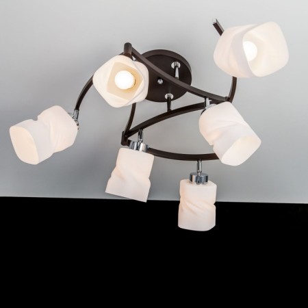 Ceiling chandelier Citilux "Berta" CL126162, 74x74x35 cm, 6x75W, E27, brown color-7