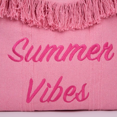 Bag - Shoper beach "Summer Vaib", 45x33x18 cm, pink color-5