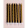 Set of candles for the cake "Stars", 12 pcs, gold and black