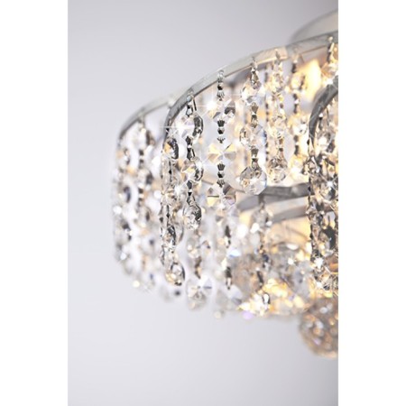 Chandelier Charm 6x60W E27, white, silver 39x39x16 cm-3