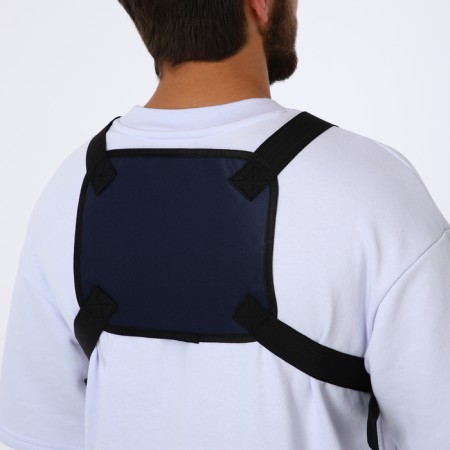 Babberry bag with zipper, 2 external pockets, blue color-2