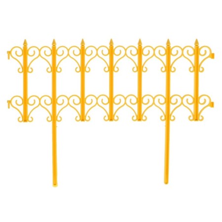 Decorative fence, 25 × 180 cm, 5 sections, plastic, yellow, "classics"-7