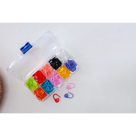 A set of markers for loops, 2 cm, 120 pcs, in a container, 12.7 × 6.5 × 2.1 cm, colorful color-2