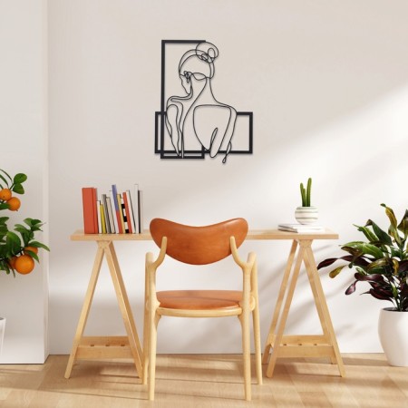 Decoration wall for the interior, panel on a wall made of wood "girl", 44 x 55 cm-2