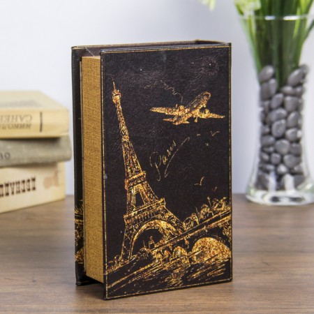Safe Brush tree "Night Paris in Gold" to leatherette 17x11x5 cm-4