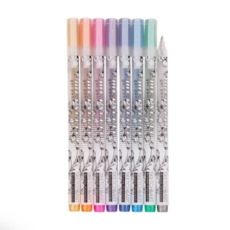 Набор гелевых ручек 8 цветов SKETCH&ART Uni Write.METALLIC, 0,8 мм-1