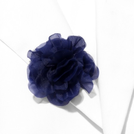 Brooch-stroke textile "flower" cloves, blue color-1