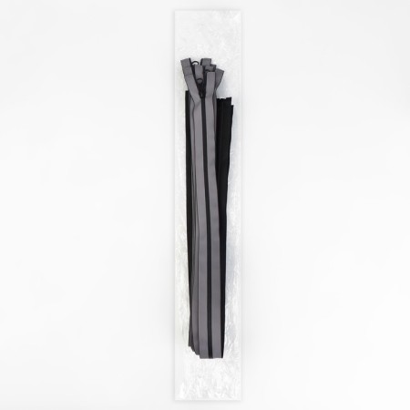 Lightning “Spiral”, No. 7, detachable, waterproof, reflective, automatic lock, 80 cm, gray color gray-2